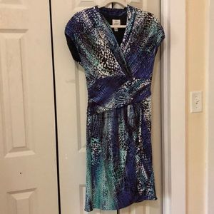 Dress w/flattering fit; side ruching; knee length